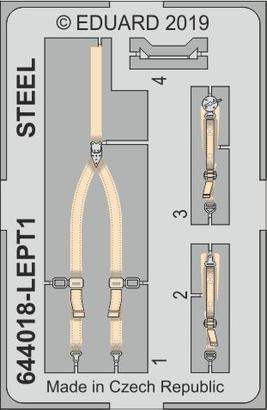 Eduard Brassin 644018 1:48 Supermarine Spitfire Mk.XIV LooK set of Brassin pre-painted instrument panel and seatbelt