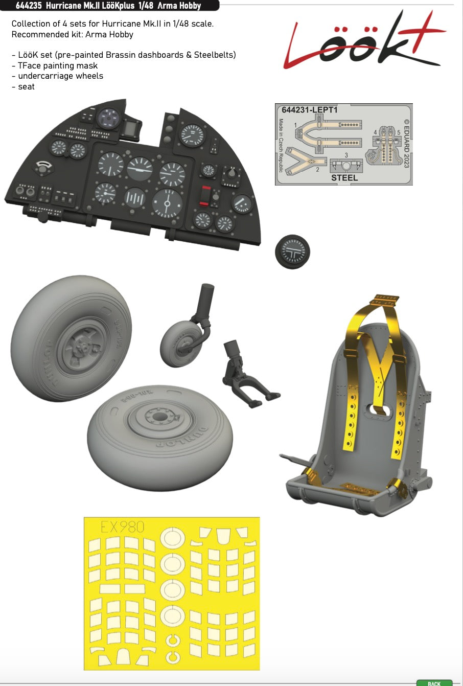 Eduard Brassin 644235 1:48 Hawker Hurricane Mk.II LooK plus