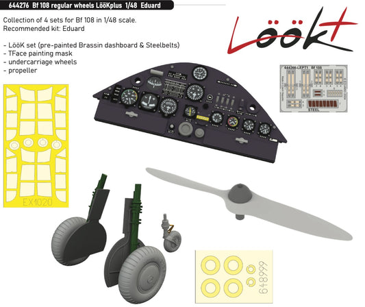 Eduard Brassin 644276 1:48 Messerschmitt Bf-108 regular wheels LööKplus