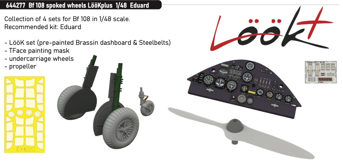 Eduard Brassin 644277 1:48 Messerschmitt Bf-108 spoked wheels LööKplus