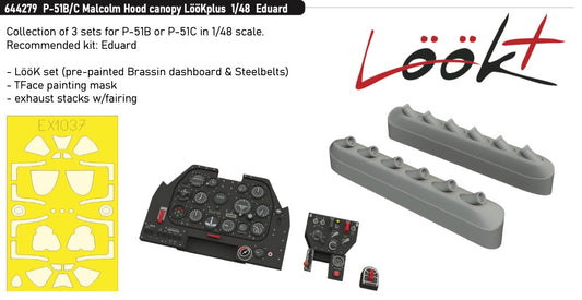 Eduard Brassin 644279 1:48 North-American P-51B/P-51C Mustang Malcolm Hood canopy LooKplus