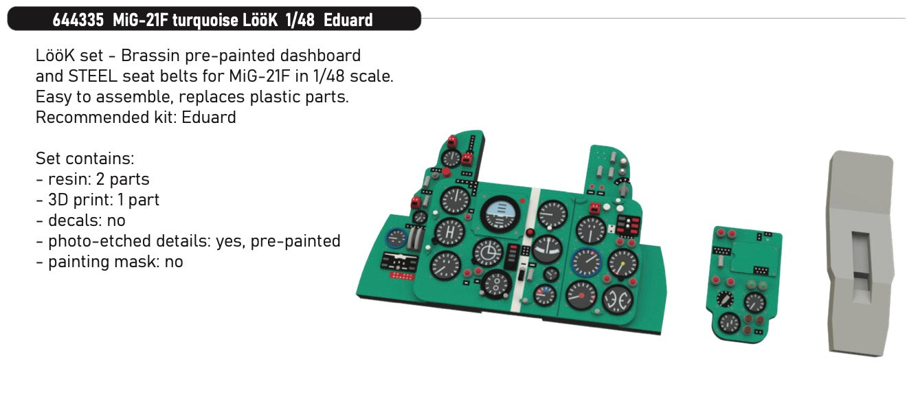 Eduard Brassin 644335 1:48 Mikoyan MiG-21F turquoise LööK