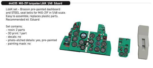 Eduard Brassin 644335 1:48 Mikoyan MiG-21F turquoise LööK