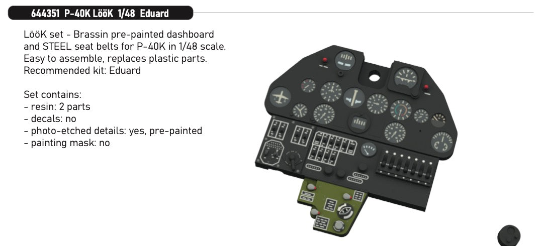 Eduard Brassin 644351 1:48 Curtiss P-40K LööK
