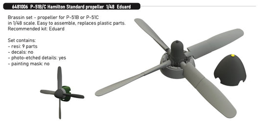 Eduard Brassin 6481006 1:48 P-51B/P-51C Mustang Hamilton Standard propeller