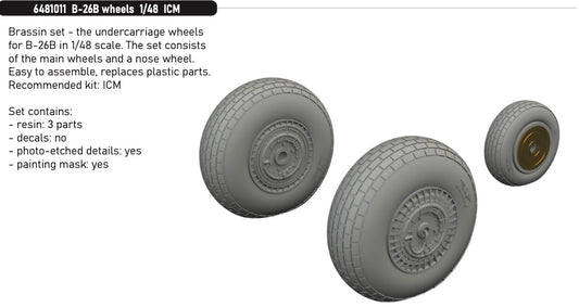 Eduard Brassin 6481011 1:48 Martin B-26B Marauder wheels