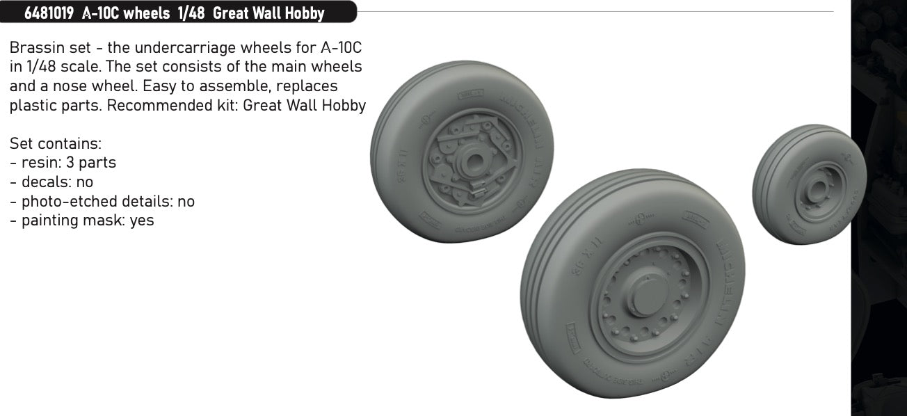 Eduard Brassin 6481019 1:48 Fairchild A-10C Thunderbolt II wheels