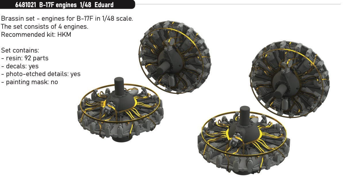 Eduard Brassin 6481021 1:48 Boeing B-17F Flying Fortress engines