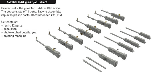 Eduard Brassin 6481023 1:48 Boeing B-17F Flying Fortress guns