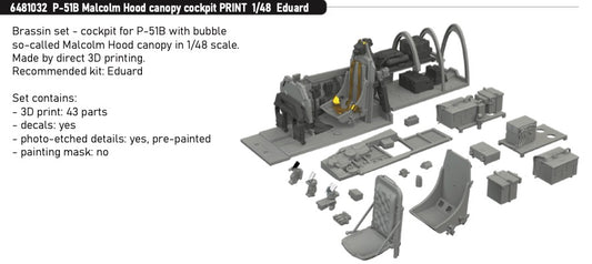 Eduard Brassin 6481032 1:48 Malcolm Hood Canopy Cockpit PRINT