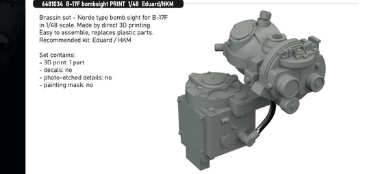 Eduard Brassin 6481034 1:48 Boeing B-17F Flying Fortress bombsight PRINT