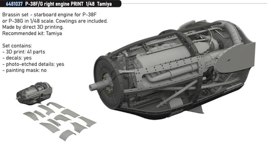 Eduard Brassin 6481037 1:48 Lockheed P-38F/P-38G Lightning right engine (3D-Printed)