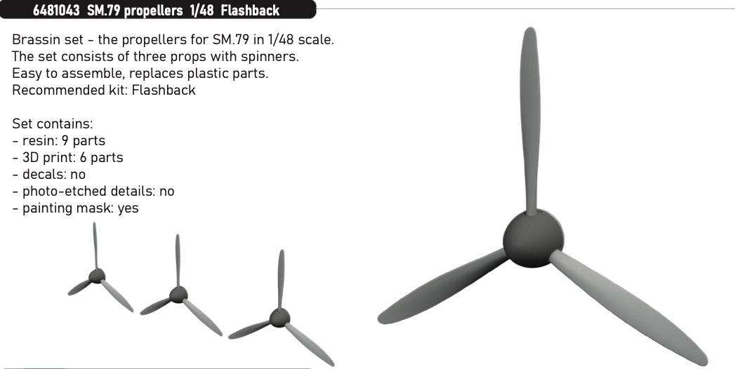 Eduard Brassin 6481043 1:48 Savoia-Marchetti SM.79 bomber propellers