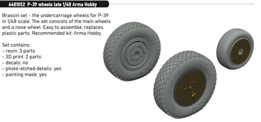 Eduard Brassin 6481052 1:48 Bell P-39 Airacobra wheels late