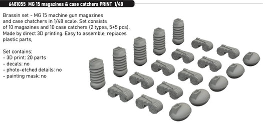 Eduard Brassin 6481055 1:48 MG 15 magazines & case catchers PRINT