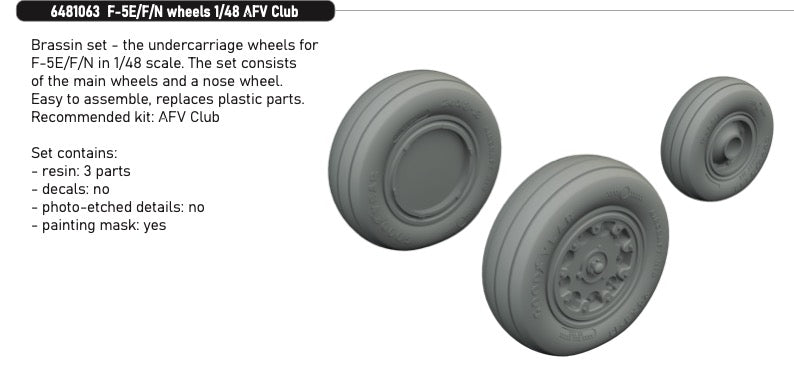 Eduard Brassin 6481063 1:48 Northrop F-5E/F-5F/F-5N wheels