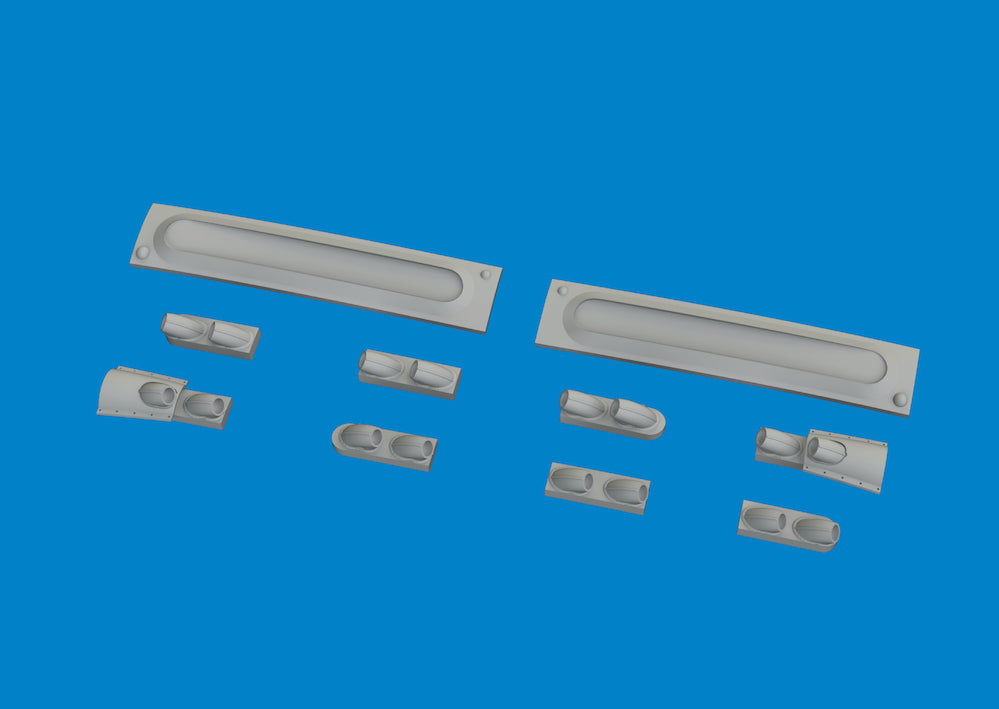 Eduard Brassin 6481099 1:48 Curtiss P-40E Cold Weather Exhaust Stacks Rounded 3D-Printed