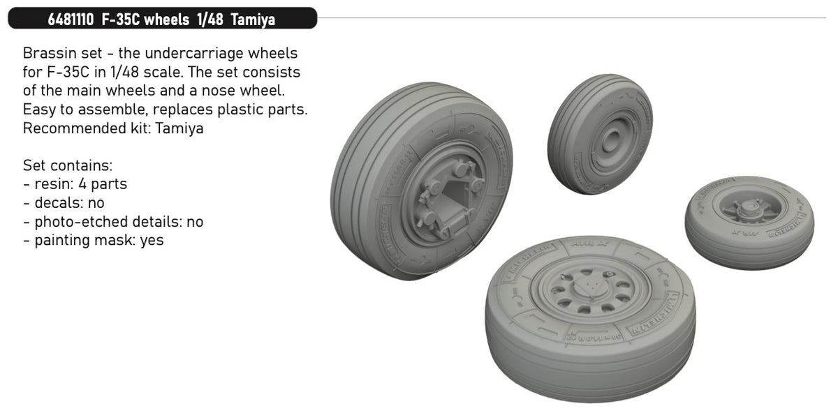 Eduard Brassin 6481110 1:48 Lockheed-Martin F-35C Wheels