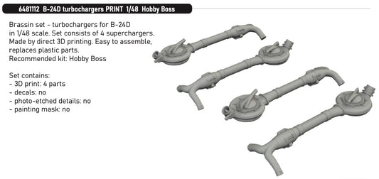 Eduard Brassin 6481112 1:48 Consolidated B-24D Liberator Turbochargers 3D-Printed