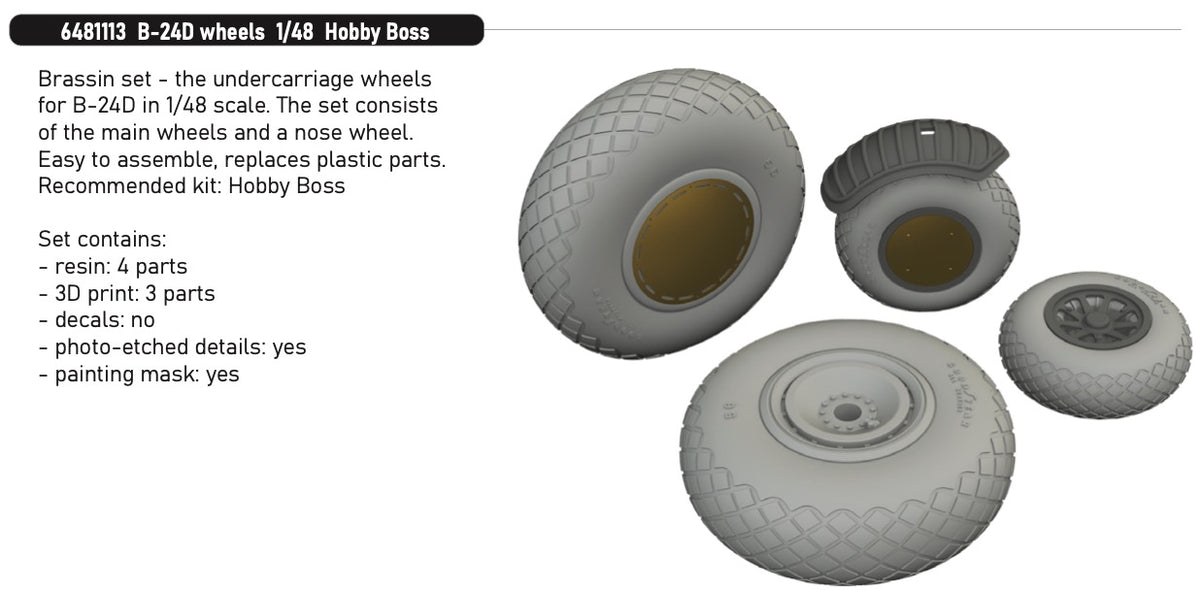 Eduard Brassin 6481113 1:48 Consolidated B-24D Liberator Wheels
