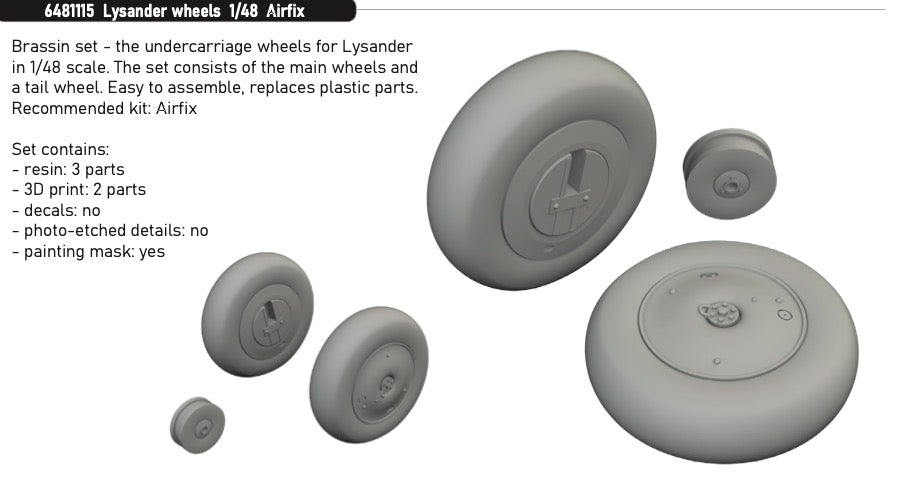 Eduard Brassin 6481115 1:48 Westland Lysander Wheels