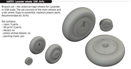 Eduard Brassin 6481115 1:48 Westland Lysander Wheels