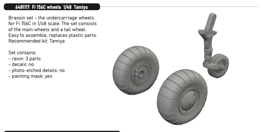 Eduard Brassin 6481117 1:48 Fi-156C wheels