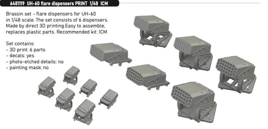Eduard Brassin 6481119 1:48 Sikorsky UH-60 Flare Dispensers 3D-Printed
