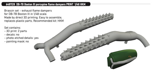 Eduard Brassin 6481128 1:48 DB-7B Boston III Porcupine Flame Dampers PRINT