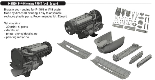 Eduard Brassin 6481130 1:48 P-40N Engine PRINT
