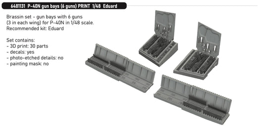Eduard Brassin 6481131 1:48 P-40N Gun Bays (6 Guns) PRINT