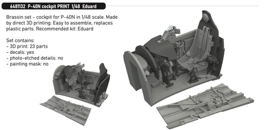 Eduard Brassin 6481132 1:48 P-40N Cockpit PRINT