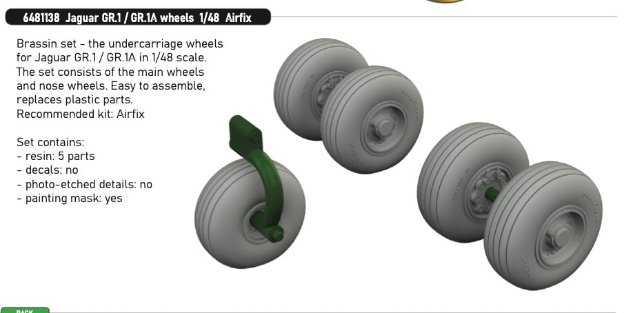 Eduard Brassin 6481138 1:48 Sepecat Jaguar GR.1 / GR.1A Wheels