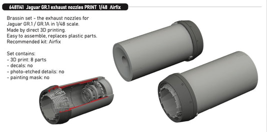 Eduard Brassin 6481141 1:48 Sepecat Jaguar GR.1 Exhaust Nozzles (3D-Printed)