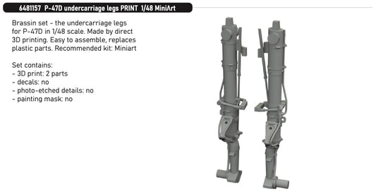 Eduard Brassin 6481157 1:48 Republic P-47D Thunderbolt undercarriage legs