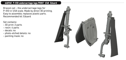 Eduard Brassin 6481161 1:48 North-American P-51D undercarriage legs