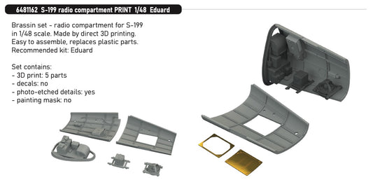Eduard Brassin 6481162 1:48 Avia S-199 radio compartment (3D-Printed)