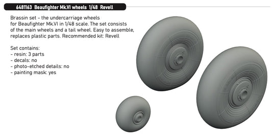 Eduard Brassin 6481163 1:48 Bristol Beaufighter Mk.VI wheels