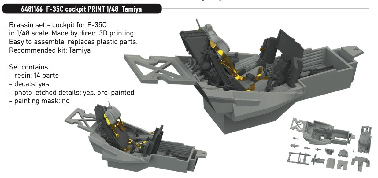 Eduard Brassin 6481166 1:48 Lockheed-Martin F-35C cockpit (3D-Printed)