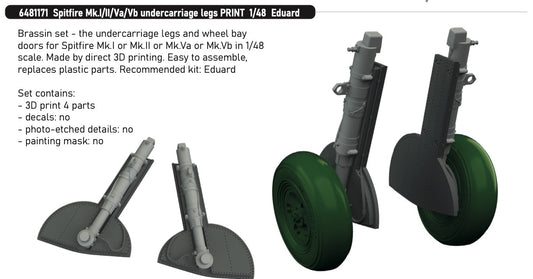 Eduard Brassin 6481171 1:48 Supermarine Spitfire Mk.I/Mk.II/Mk.Va/Mk.Vb undercarriage legs