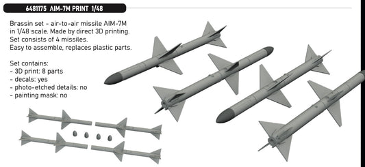 Eduard Brassin 6481175 1:48 AIM-7M  Brassin set - air-to-air missile