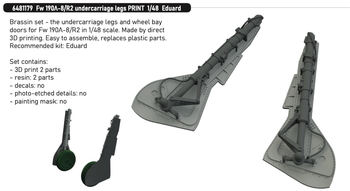 Eduard Brassin 6481179 1:48 Focke-Wulf Fw-190A-8/R2 undercarriage legs