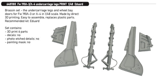 Eduard Brassin 6481180 1:48 Focke-Wulf Fw-190A-3/A-4 undercarriage legs