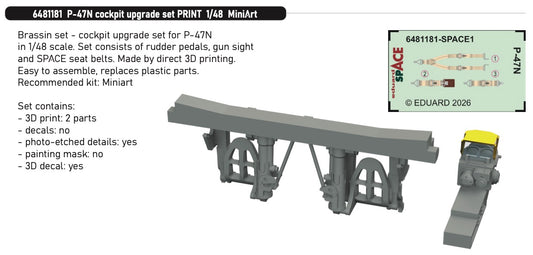 Eduard Brassin 6481181 1:48 Republic P-47N Thunderbolt cockpit upgrade set