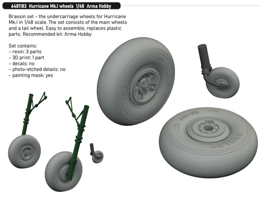 Eduard Brassin 6481183 1:48 Hawker Hurricane Mk.I wheels