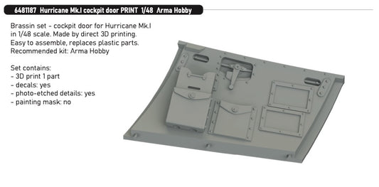 Eduard Brassin 6481187 1:48 Hawker Hurricane Mk.I cockpit door