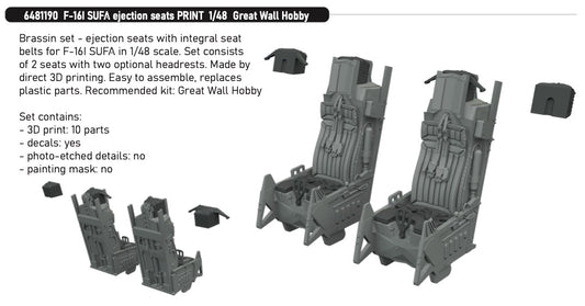 Eduard Brassin 6481190 1:48 Lockheed-Martin F-16I SUFA Ejection Seats PRINT