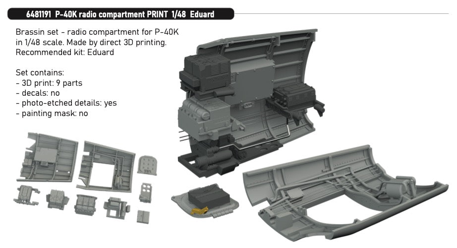 Eduard Brassin 6481191 1:48 Curtiss P-40K radio compartment