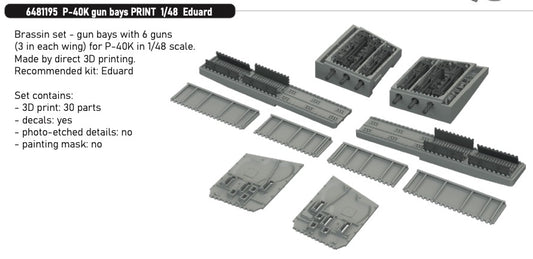 Eduard Brassin 6481195 1:48 Curtiss P-40K gun bays