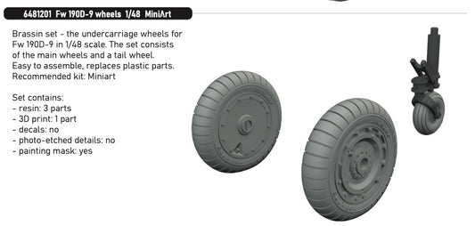 Eduard Brassin 6481201 1:48 Focke-Wulf Fw-190D-9 Wheels